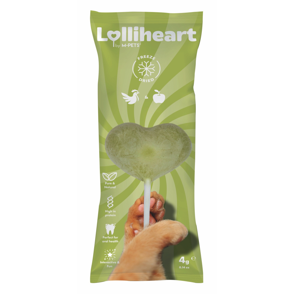 M-Pets Lolliheart Tavuklu ve Elmalı lolipop Kedi Ödül Maması 4gr (15'li)