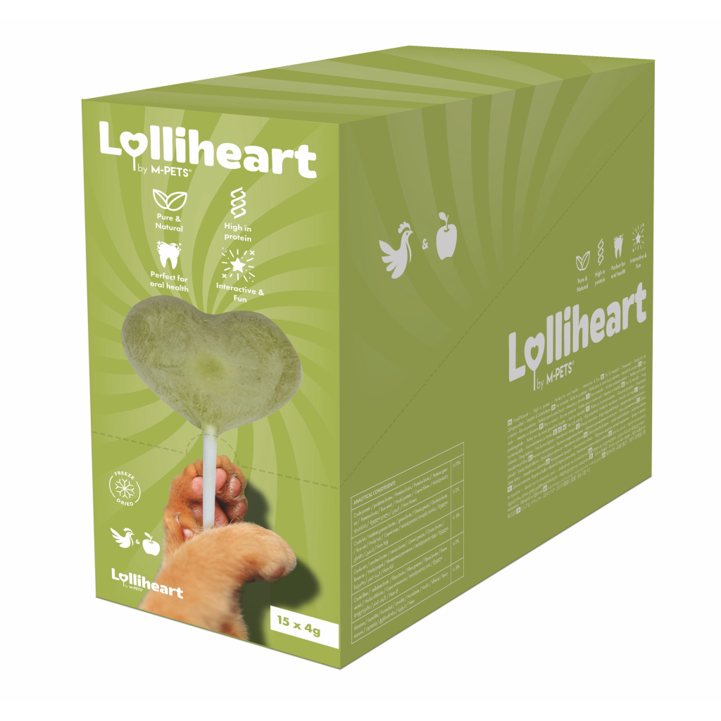 M-Pets Lolliheart Tavuklu ve Elmalı lolipop Kedi Ödül Maması 4gr (15'li)