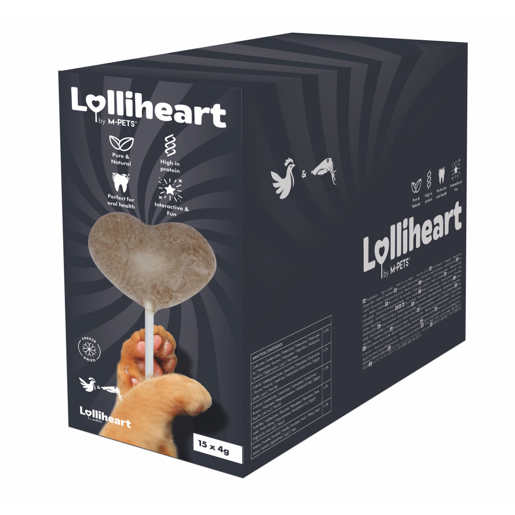 M-Pets Lolliheart Tavuklu ve Mürekkep Balıklı Lolipop Kedi Ödül Maması 4gr (15'li)
