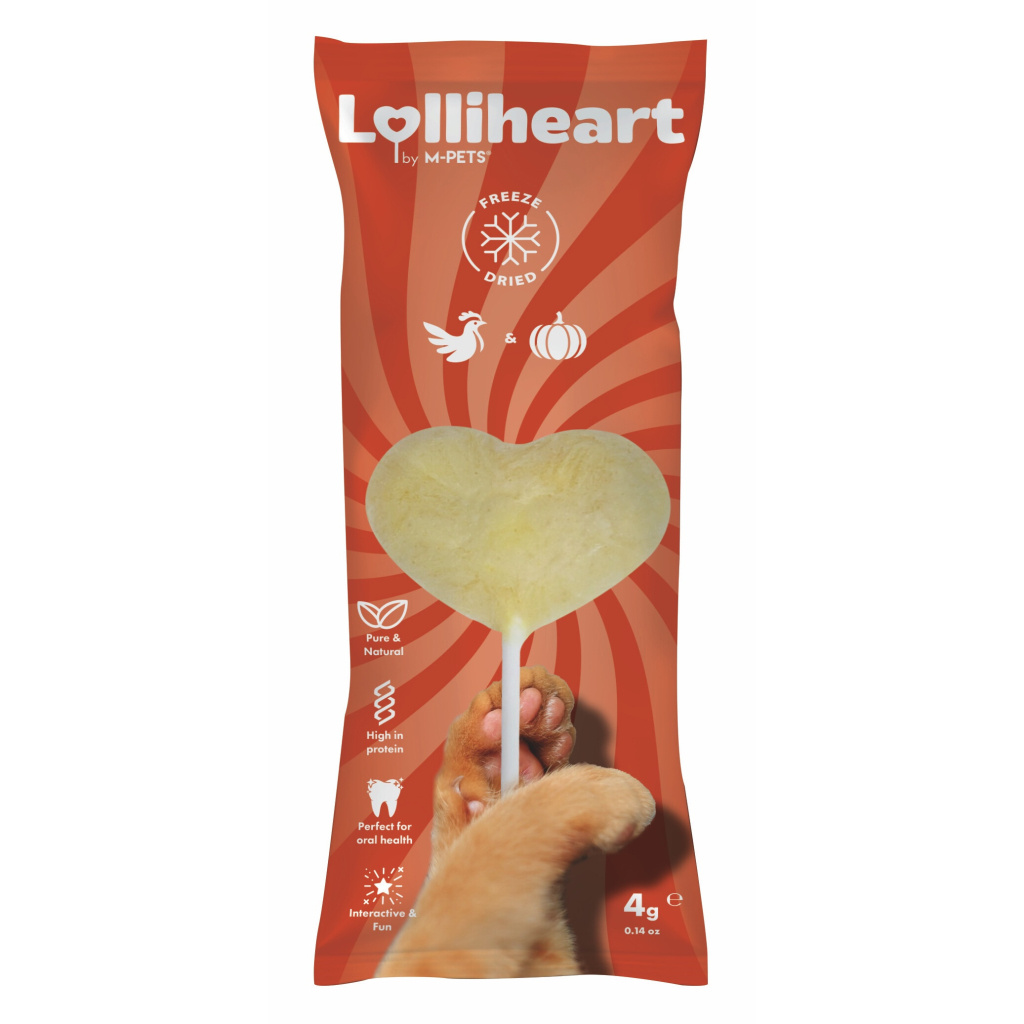 M-Pets Lolliheart Tavuklu ve Bal Kabaklı Lolipop Kedi Ödül Maması 4gr (15'li)