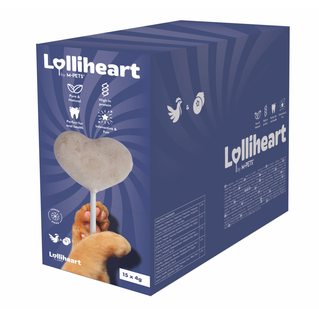 M-Pets Lolliheart Tavuklu ve Yaban Mersinli Lolipop Kedi Ödül Maması 4gr (15'li)