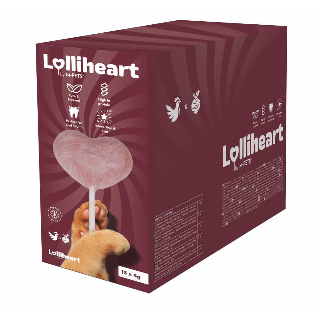 M-Pets Lolliheart Tavuklu ve Pancarlı Lolipop Kedi Ödül Maması 4gr (15'li)