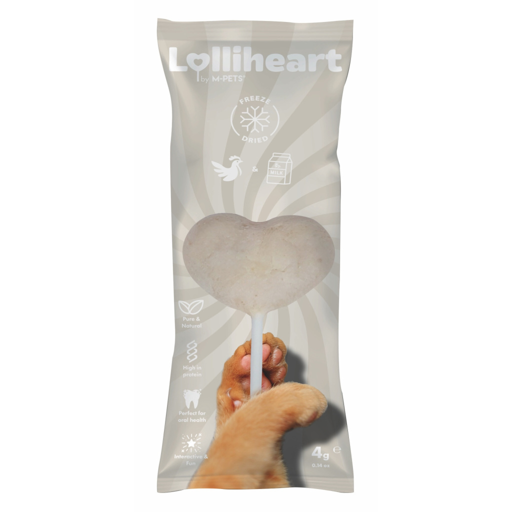 M-Pets Lolliheart Tavuklu ve Sütlü Lolipop Kedi Ödül Maması 4gr (15'li)