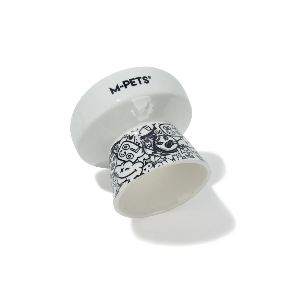 M-Pets Urban Style Kediler İçin Seramik Mama ve Su Kabı 10,5x10,6x8cm (150ml)
