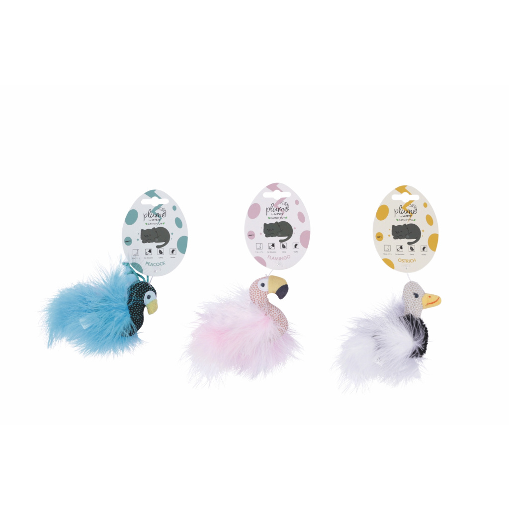 M-Pets Plume Catnipli Peaock Kedi Oyuncağı 7x9x3cm (Mavi)