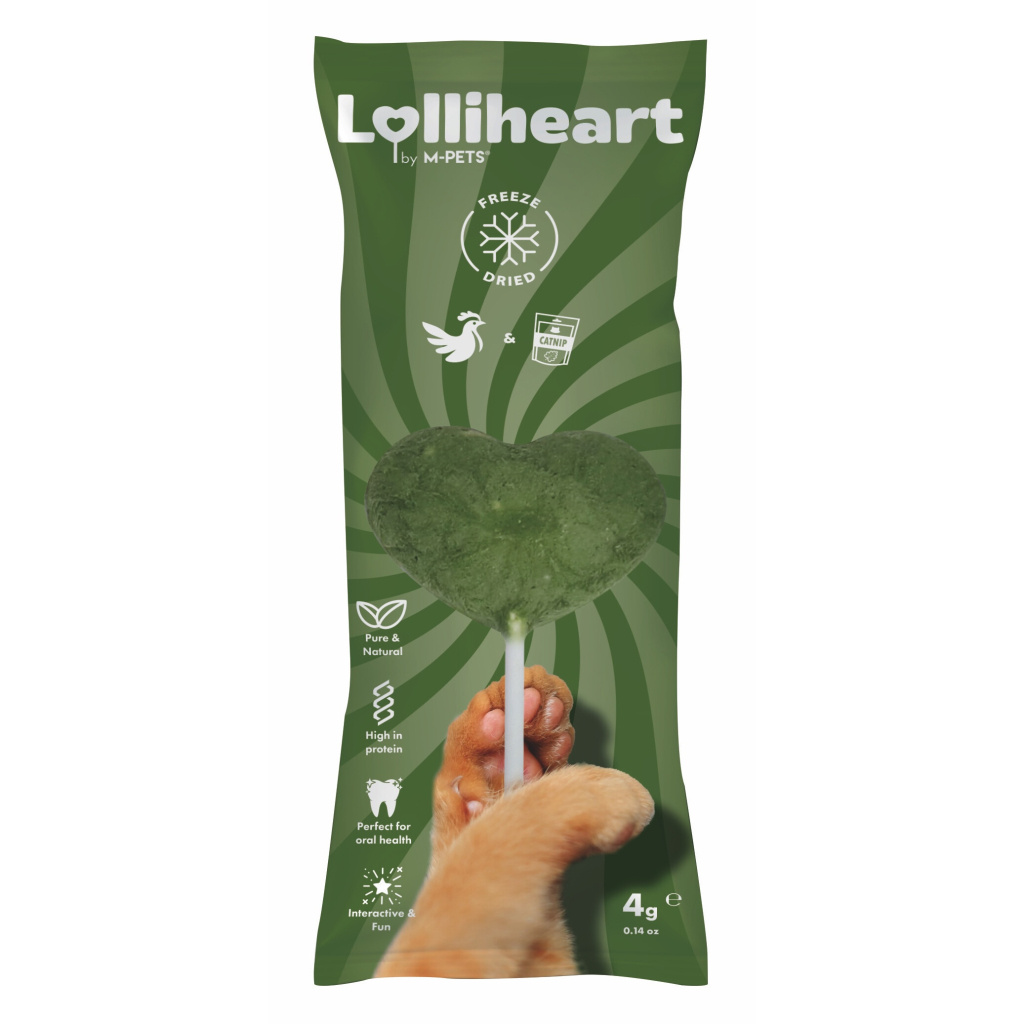 M-Pets Lolliheart Tavuklu ve Catnipli Lolipop Kedi Ödül Maması 4gr (15'li)