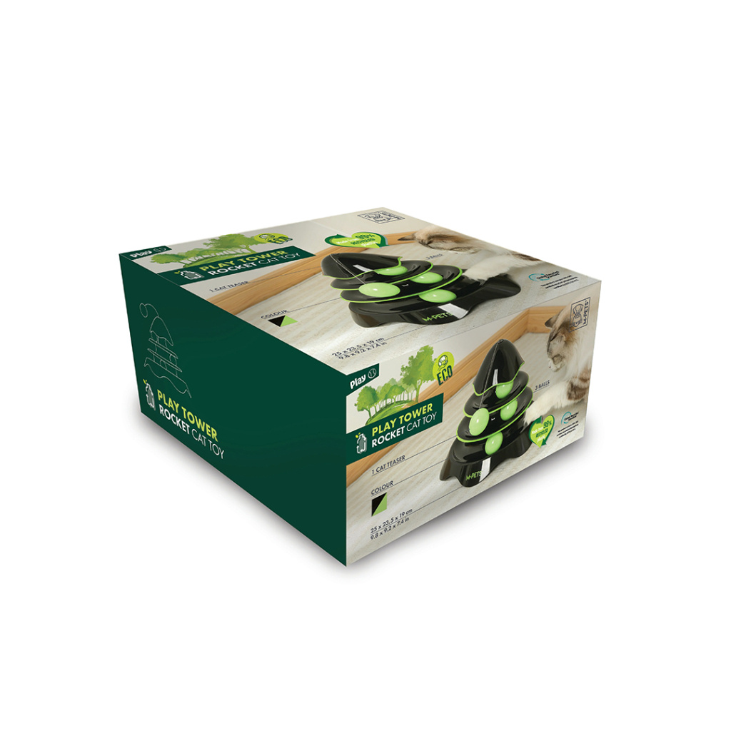 M-Pets Yaylı Rocket Kedi Oyuncağı 25cm (Siyah)