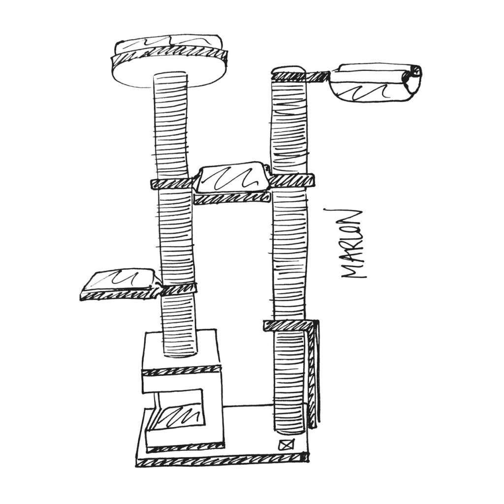 M-Pets Cat Elite Marlon Kedi Tırmalama Ağacı 68x40x142cm