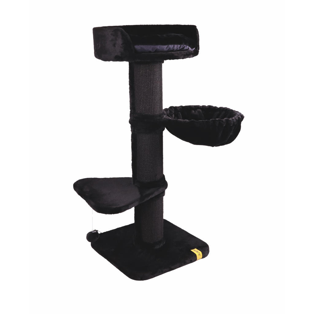 M-Pets Panther Premium Nido Kedi Tırmalama Ağacı 55x55x130cm (Siyah)