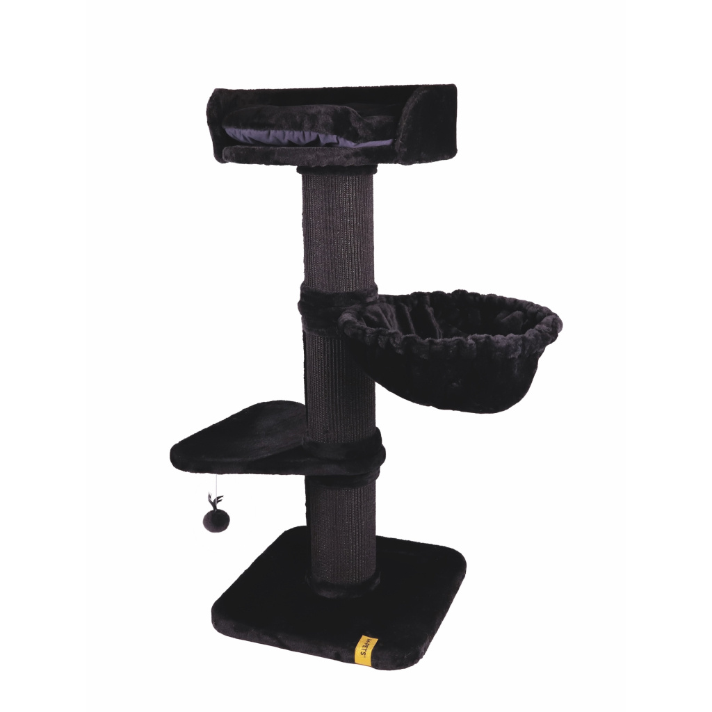 M-Pets Panther Premium Nido Kedi Tırmalama Ağacı 55x55x130cm (Siyah)