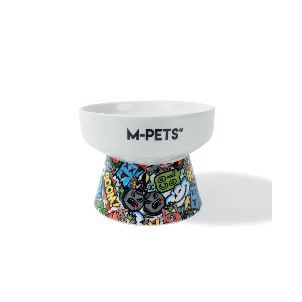 M-Pets Urban Style Kediler İçin Seramik Mama ve Su Kabı 10,5x10,6x8cm (150ml)