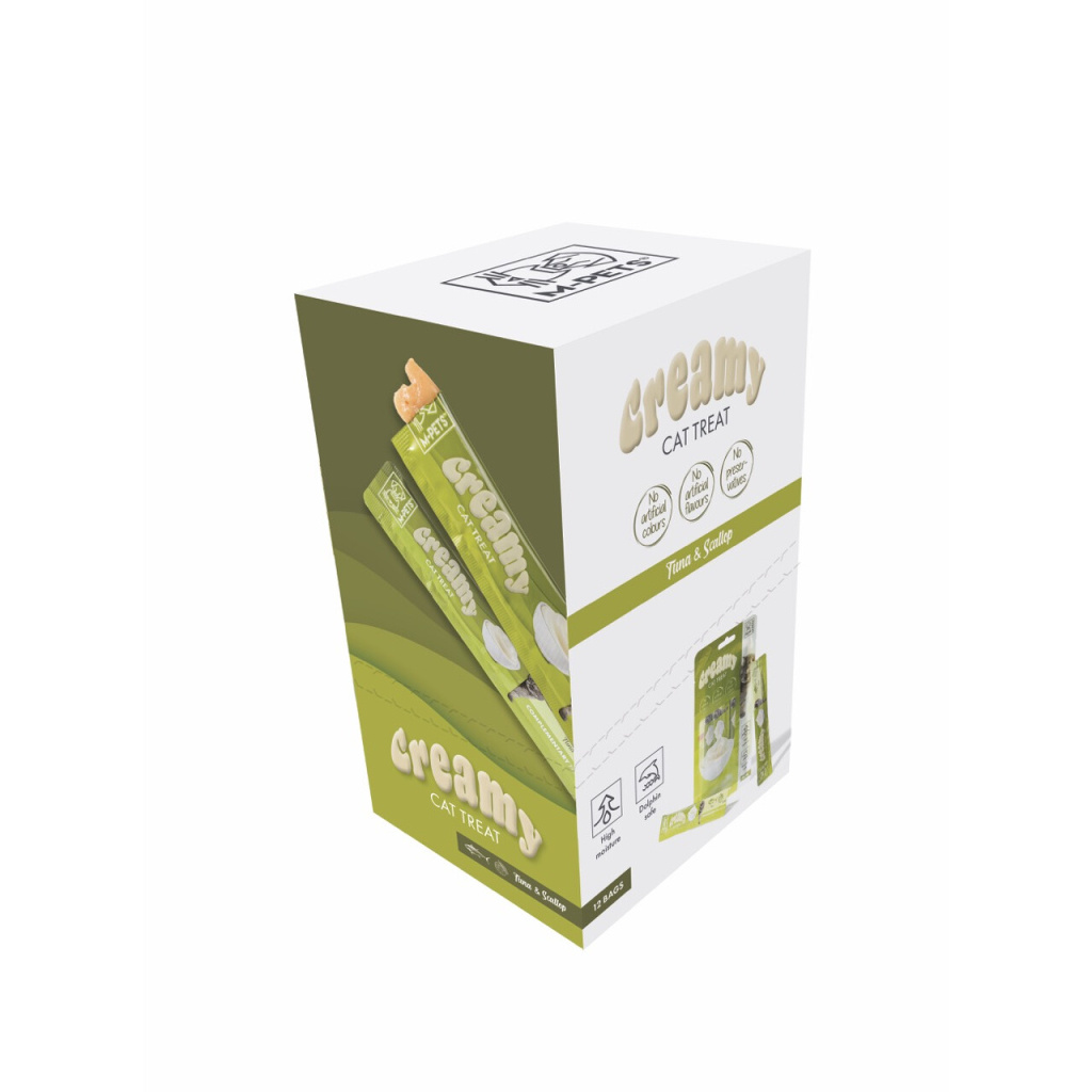M-Pets Deniz Taraklı ve Ton Balıklı Krema Kedi Ödül Maması 15gr (4'lü)