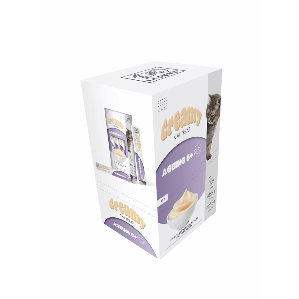 M-Pets Ördek Ton Balığı ve Somonlu Krema Yaşlı Kedi Ödül Maması 15gr (4'lü)