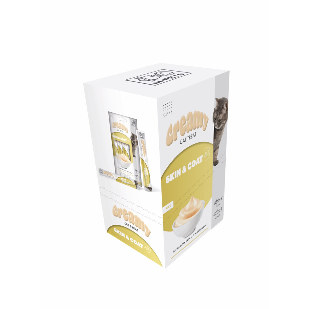 M-Pets Cilt ve Tüy Yapısı Destekleyici Krema Kedi Ödül Maması 15gr (4'lü)