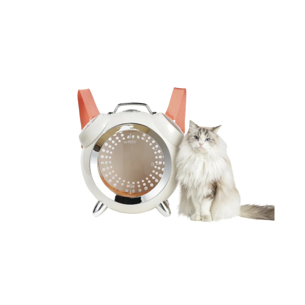 M-Pets Saat Kedi Taşıma Çantası 40x44x26cm (Beyaz)