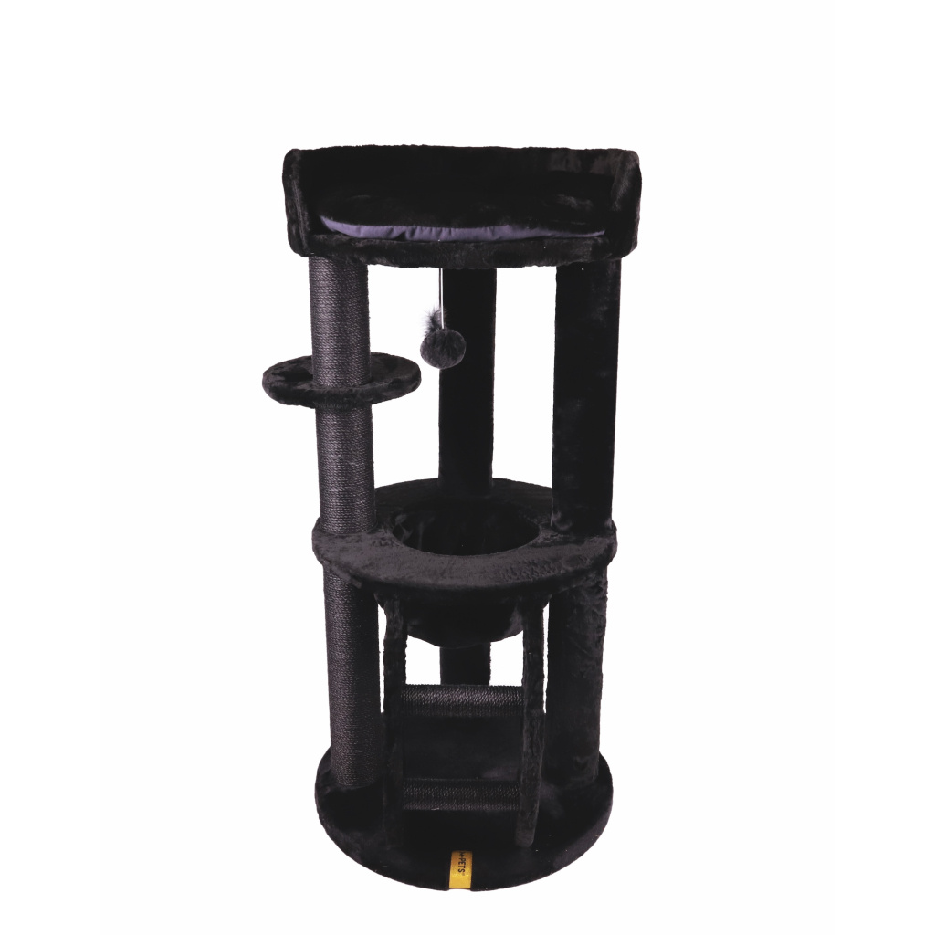 M-Pets Panther Premium Suite Kedi Tırmalama Ağacı 62x62x130cm (Siyah)