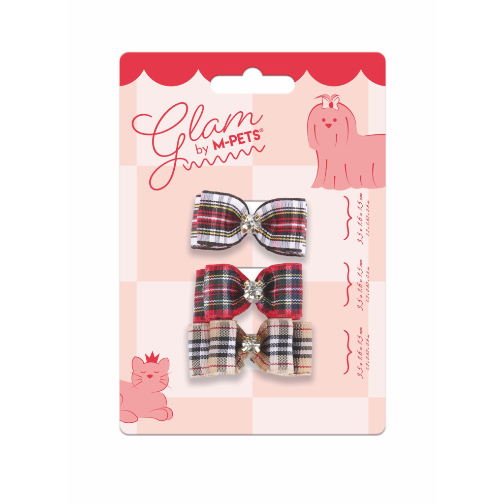 M-Pets Glam Fiyonk Detaylı Kedi ve Köpekler için Toka (Kırmızı)