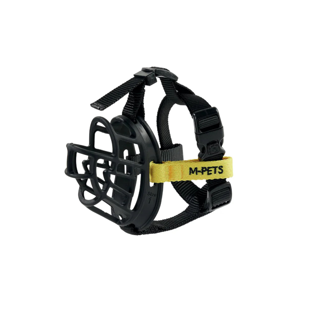 M-Pets Bark Guard Köpek Ağızlığı 16x14x7cm (Siyah-Sarı) [M]