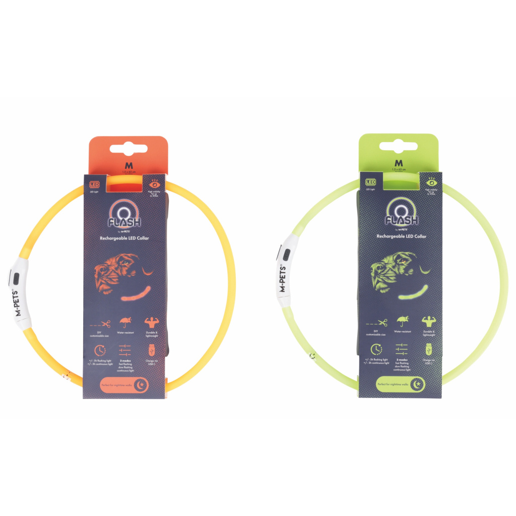 M-Pets Flash Led Köpek Boyun Tasması 65cm (Yeşil) [M]