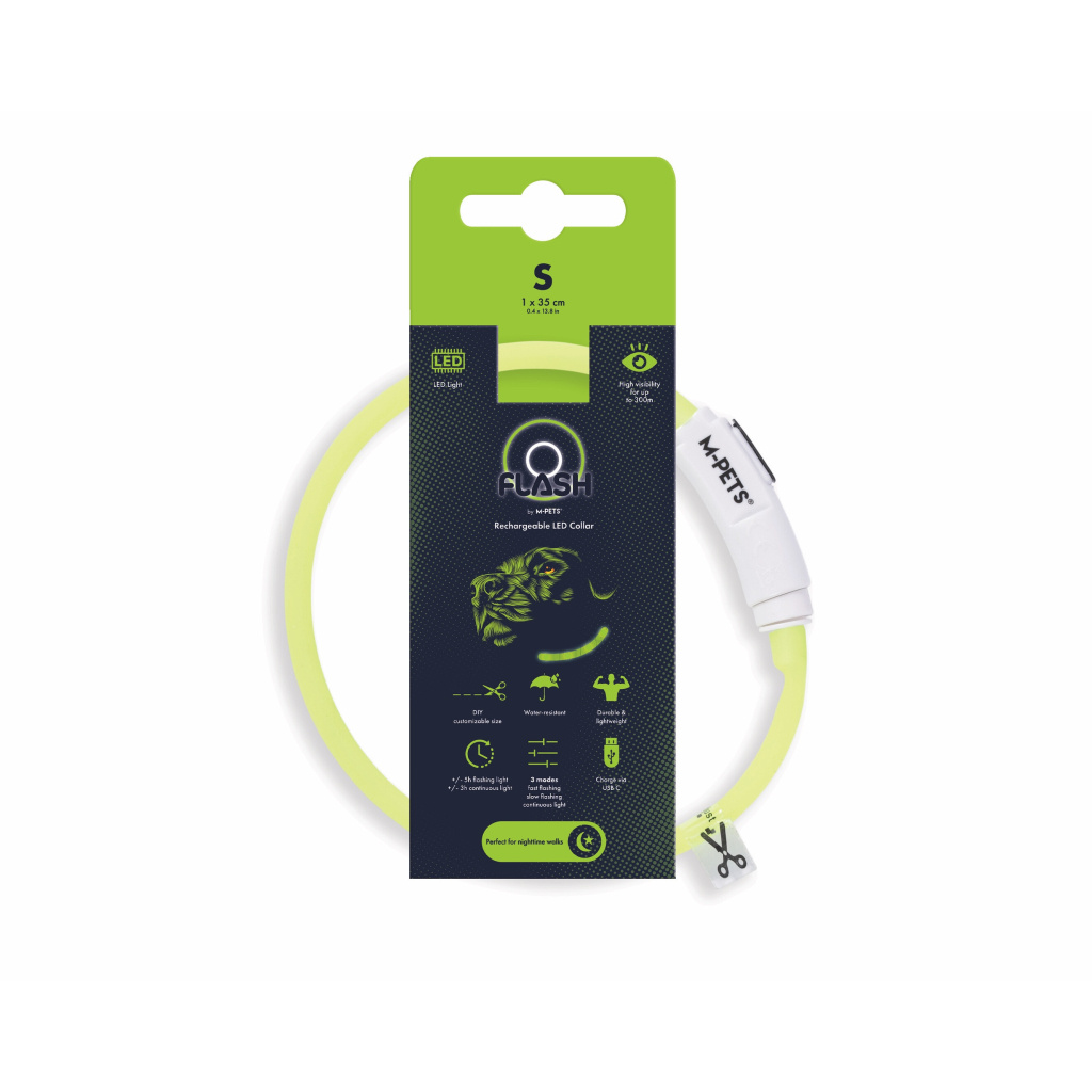 M-Pets Flash Led Köpek Boyun Tasması 35cm (Yeşil) [S]