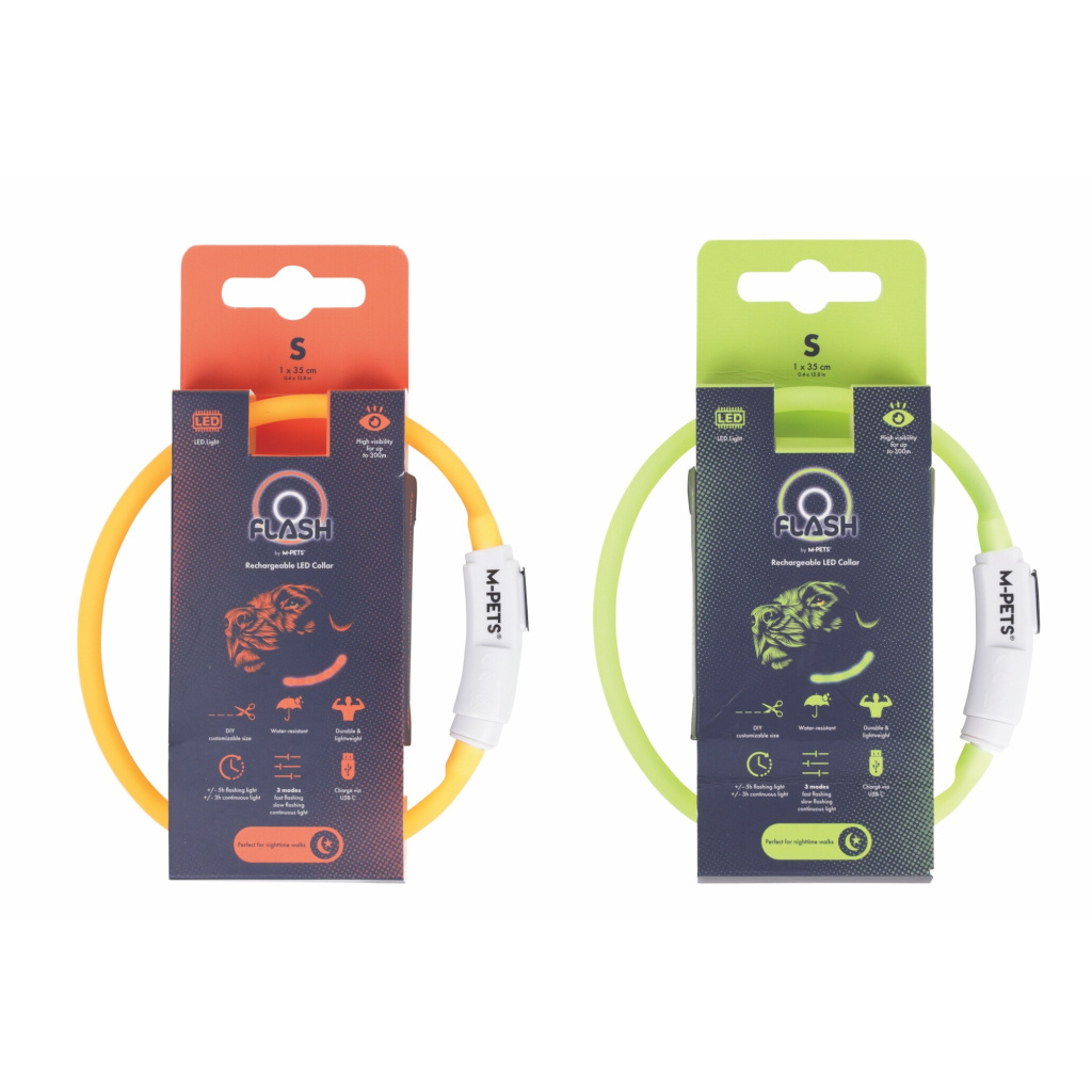 M-Pets Flash Led Köpek Boyun Tasması 35cm (Turuncu) [S]