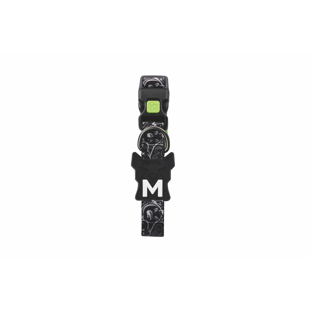 M-Pets Urban Style Freestyle Köpek Boyun Tasması 22,9-35,6cm (Siyah-Beyaz) [S]