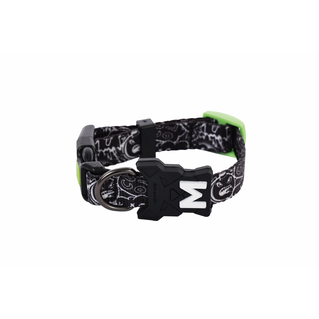 M-Pets Urban Style Freestyle Köpek Boyun Tasması 15,2-25,4cm (Siyah-Beyaz) [XS]