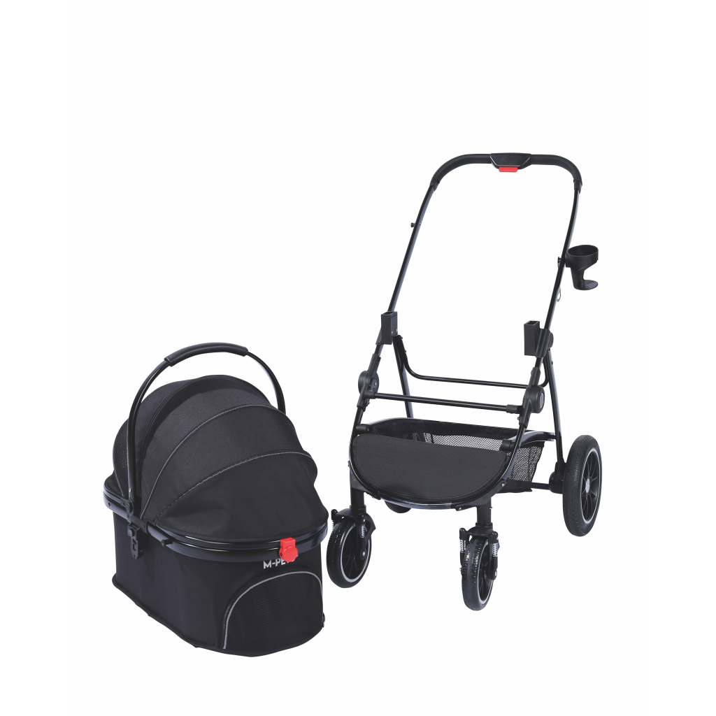 M-Pets Conquest Pet Stroller Kedi ve Köpek Taşıma Arabası 71x57,5x101cm (Siyah)