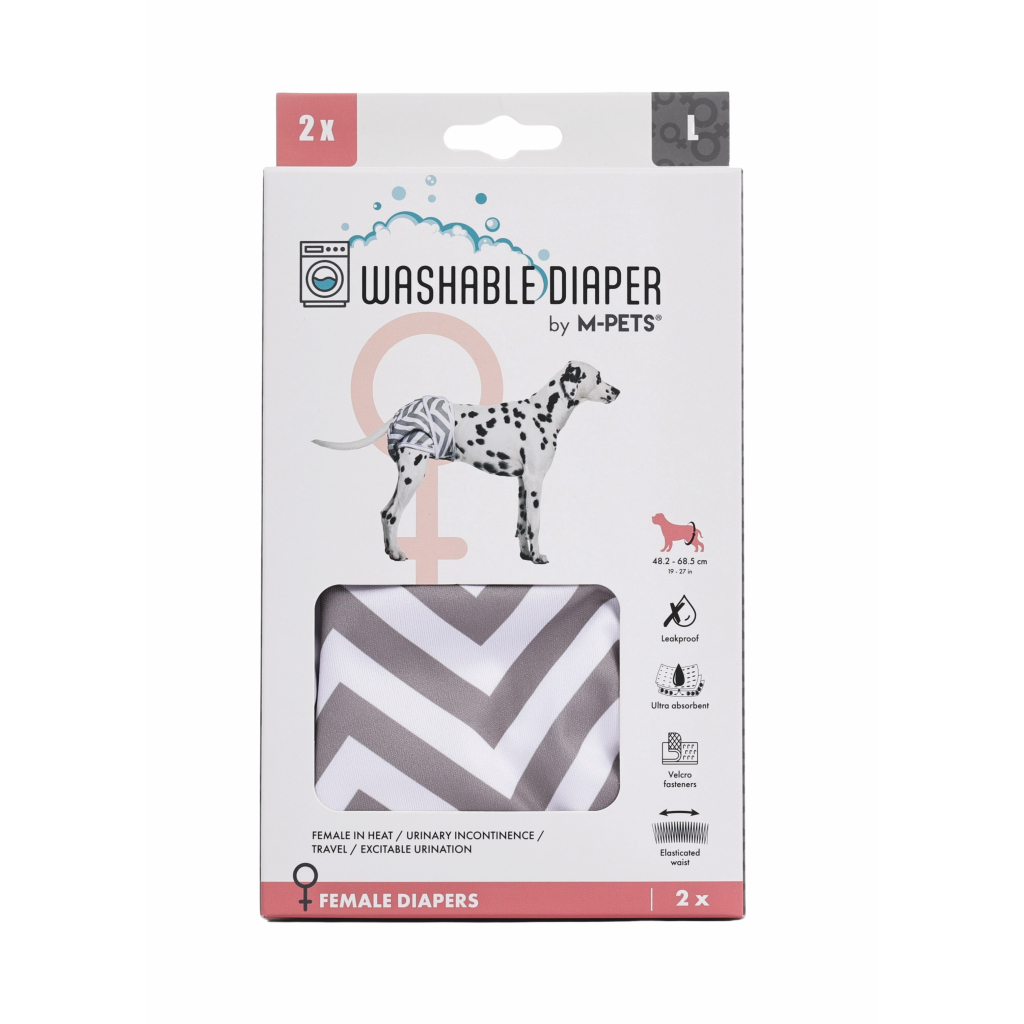 M-Pets Diaper Dişi Köpekler İçin Yıkanabilir Külot Bez 48,2-68,5cm [L] (2'li)