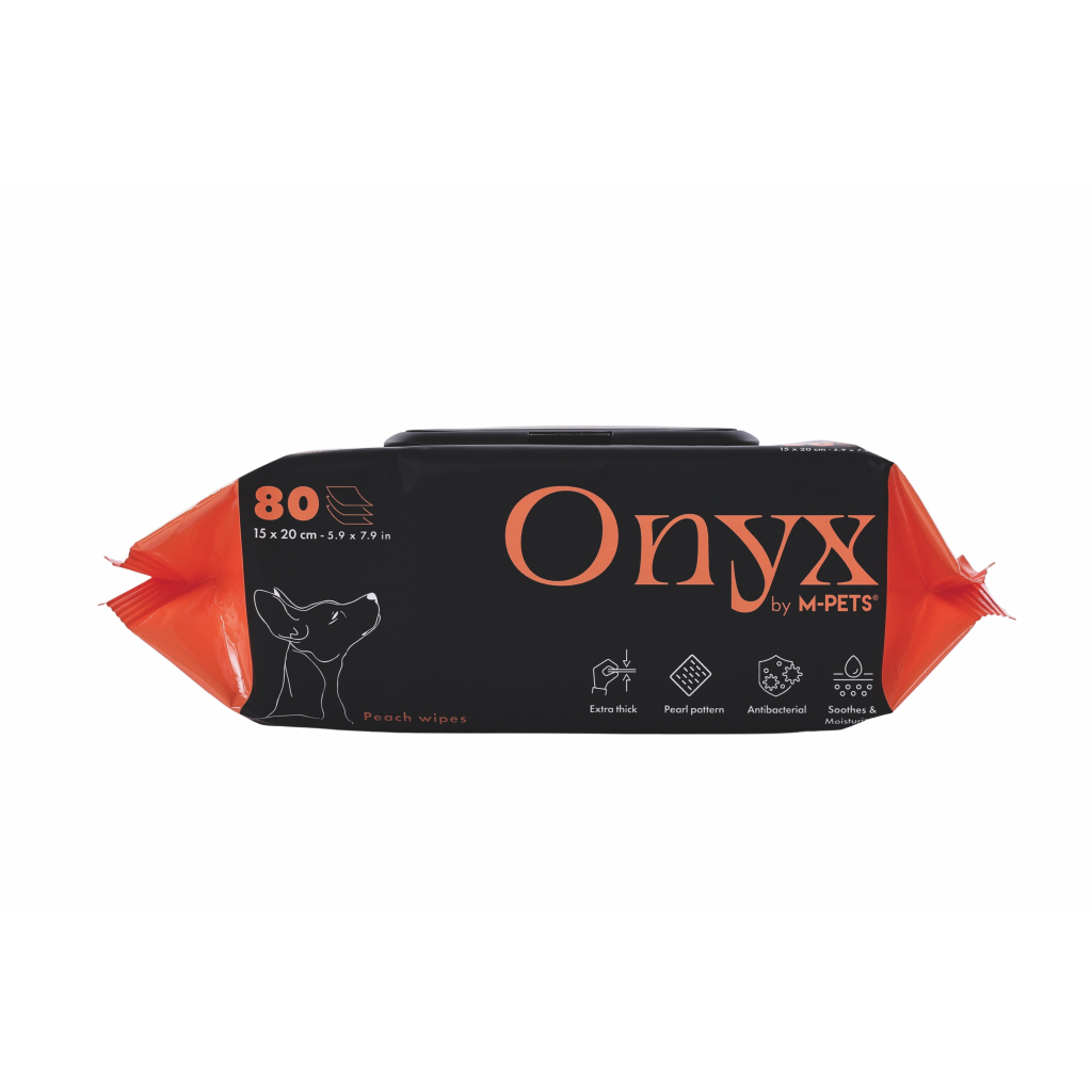 M-Pets Onyx Şeftali Kokulu Kedi ve Köpekler İçin Temizleme Mendili (80'li)