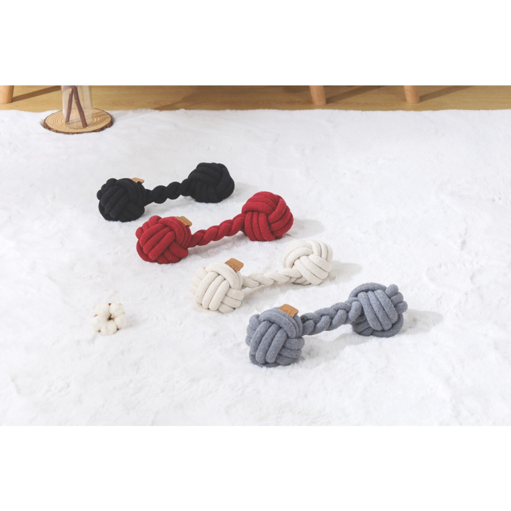 M-Pets İki Düğümlü Köpek Diş İpi 28x9cm (Gri)