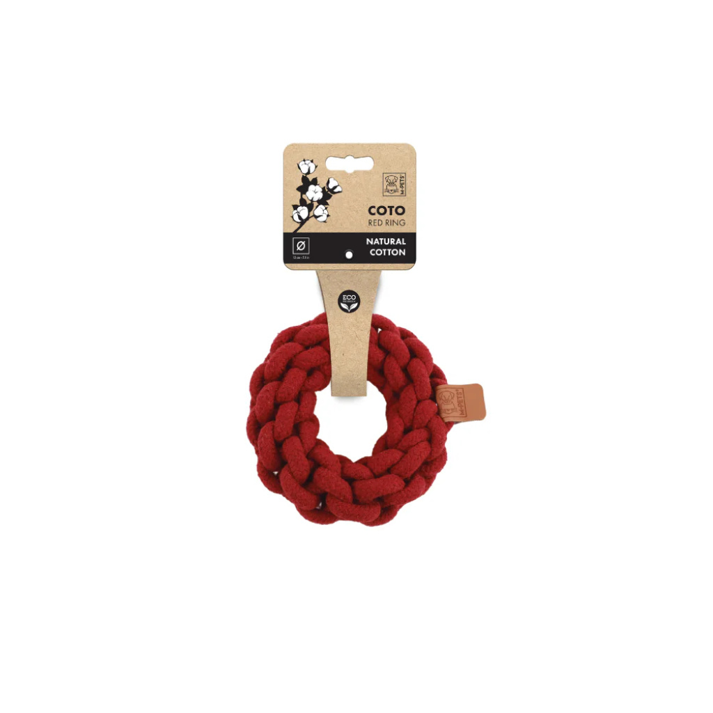M-Pets Örgü Halka Köpek Oyuncağı 13x13x5cm (Kırmızı)