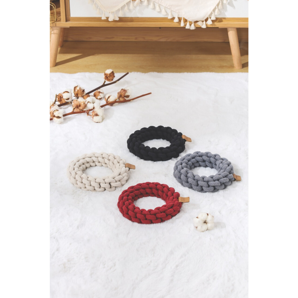 M-Pets Örgü Halka Köpek Oyuncağı 13x13x5cm (Gri)