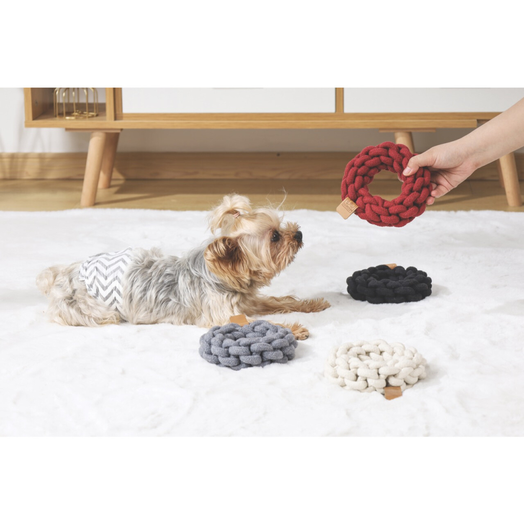 M-Pets Örgü Halka Köpek Oyuncağı 13x13x5cm (Gri)