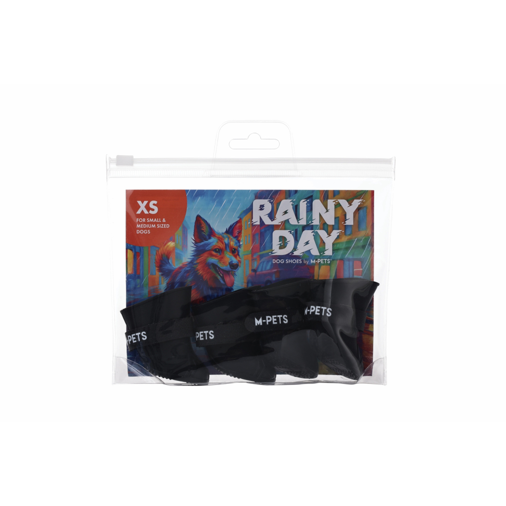 M-Pets Rainy Day Köpek Ayakkabısı (Siyah) [XS]