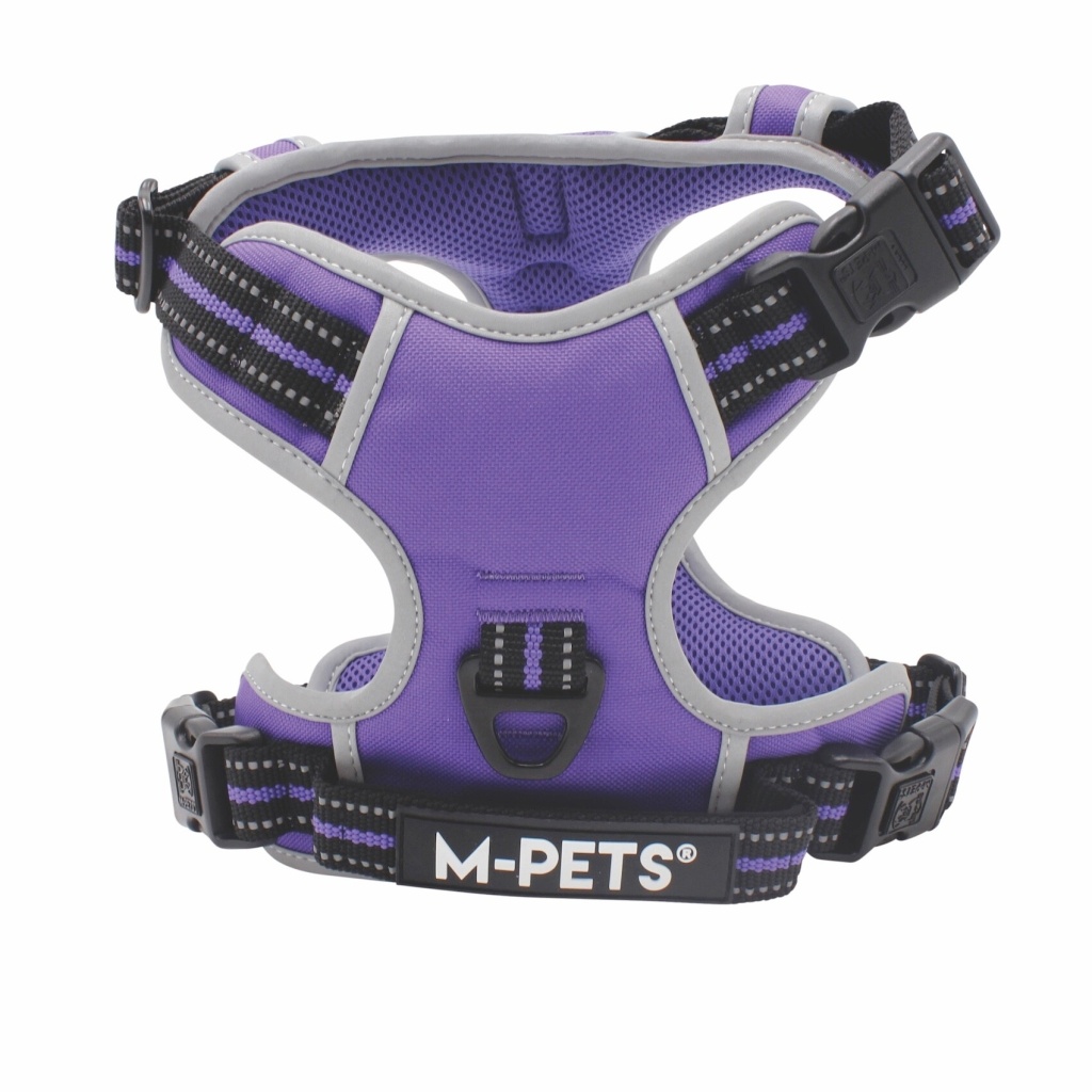 M-Pets Hiking Reflektörlü Köpek Göğüs Tasması 35–60cm (Mor) [S]