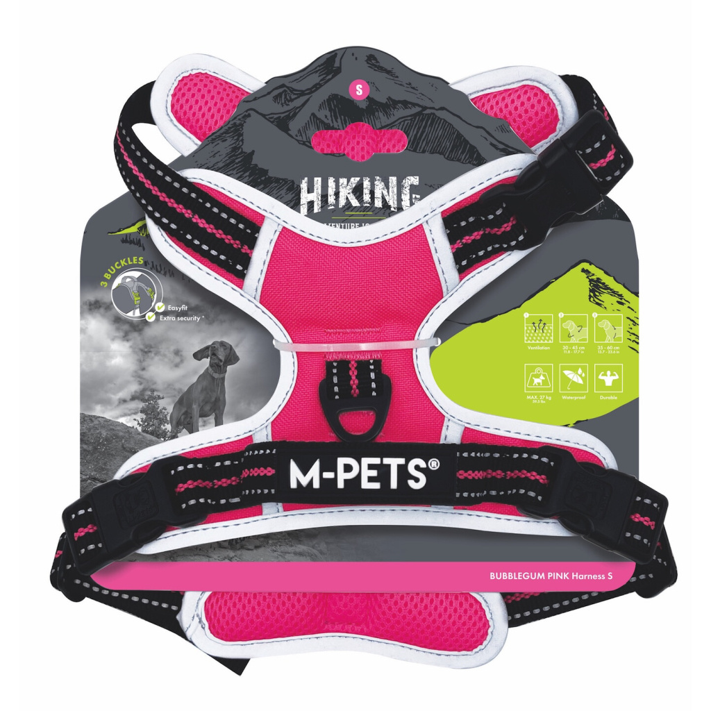M-Pets Hiking Reflektörlü Köpek Göğüs Tasması 35-60cm (Pembe) [S]