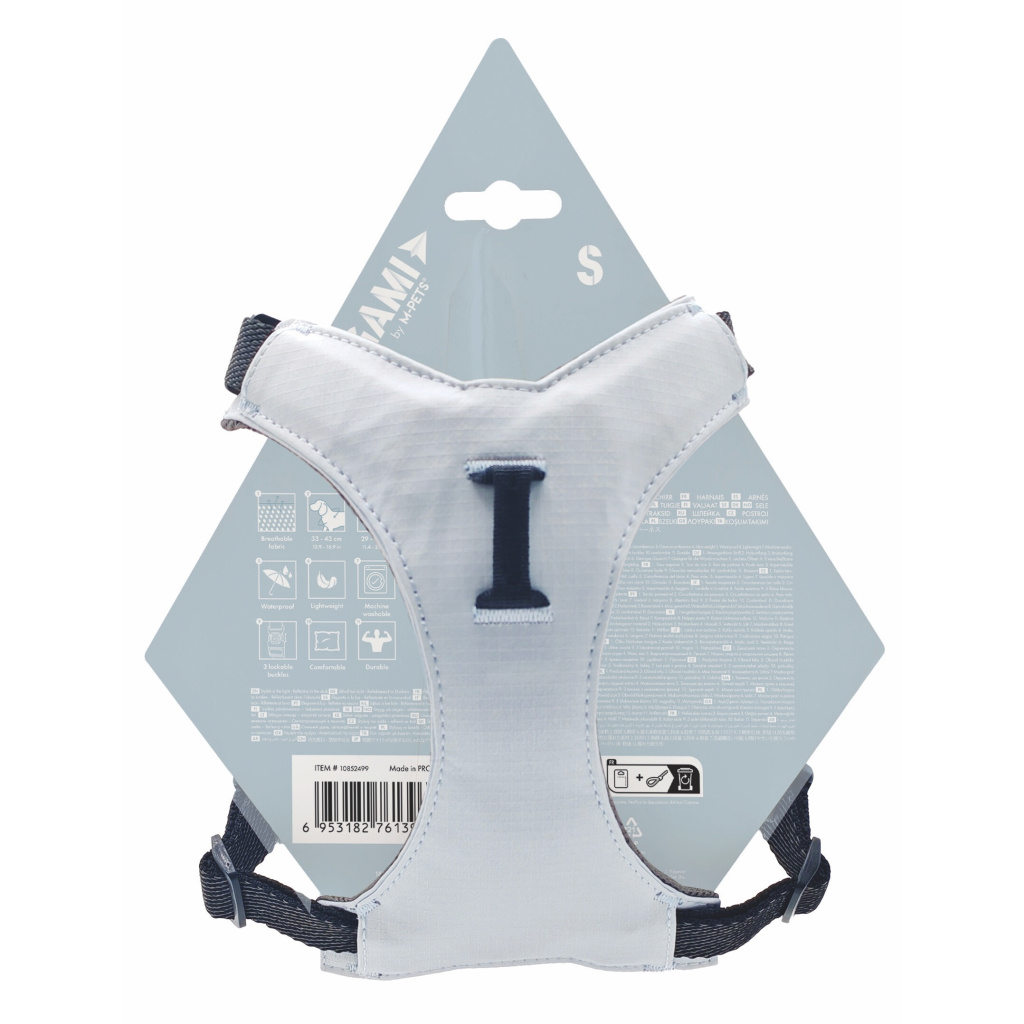 M-Pets Origami Reflektörlü Köpek Göğüs Tasması 29-57cm (Mavi) [S]