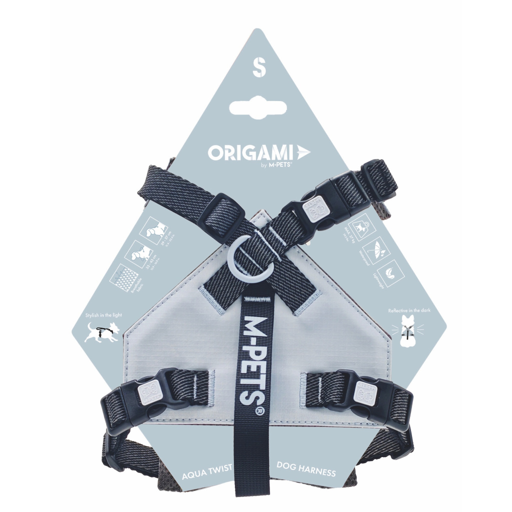 M-Pets Origami Reflektörlü Göğüs Tasması 29-57cm (Mavi) [S]
