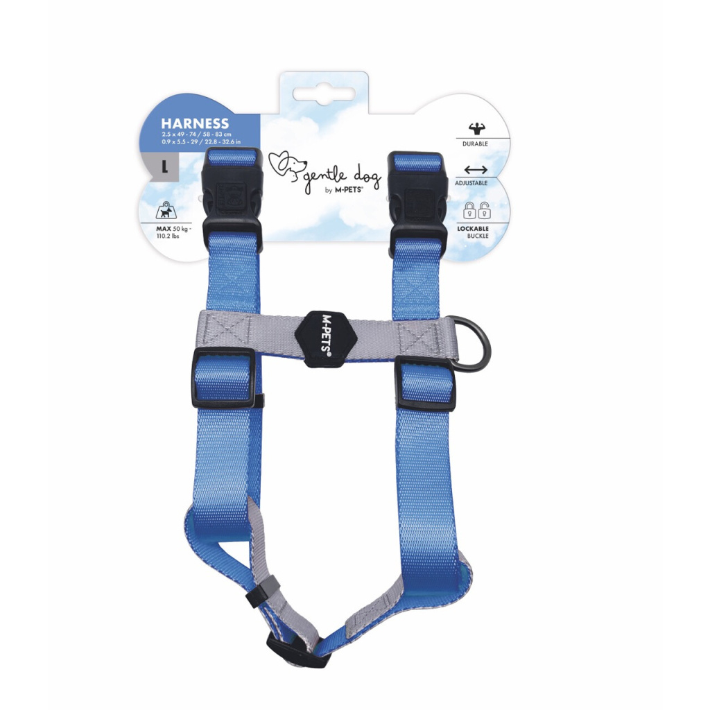 M-Pets Gentle Köpek Göğüs Tasması 58–83cm (Mavi) [M]