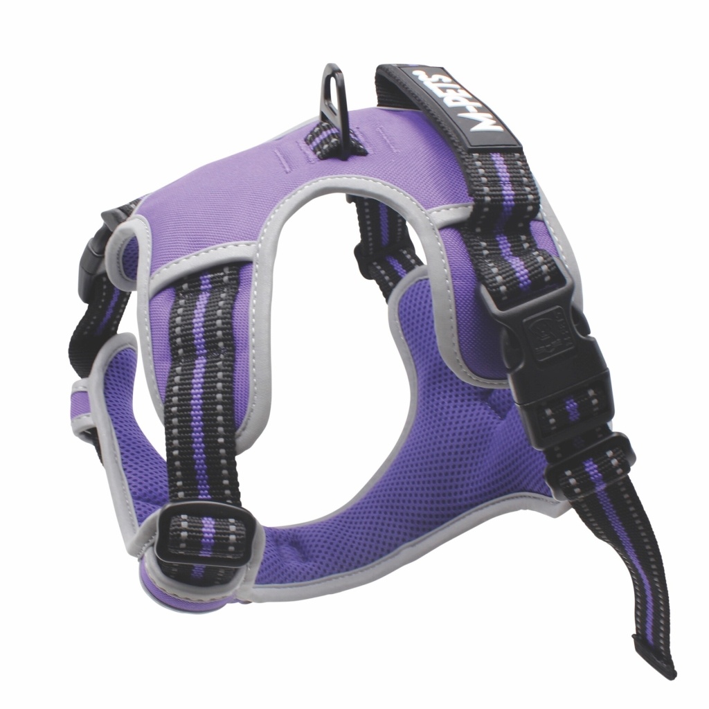 M-Pets Hiking Reflektörlü Köpek Göğüs Tasması 45–95cm (Mor) [L]
