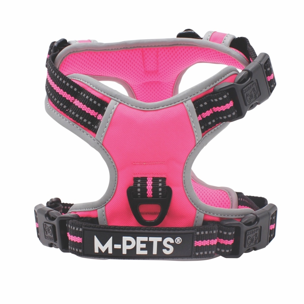 M-Pets Hiking Reflektörlü Köpek Göğüs Tasması 45–95cm (Pembe) [L]
