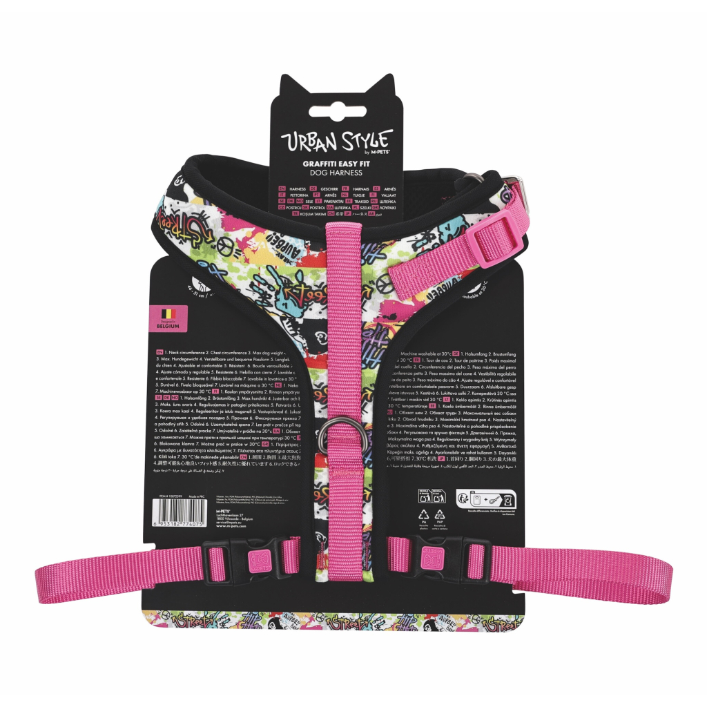M-Pets Urban Style Graffİtİ Easy Fit Köpek Göğüs Tasması 46-85cm [L]