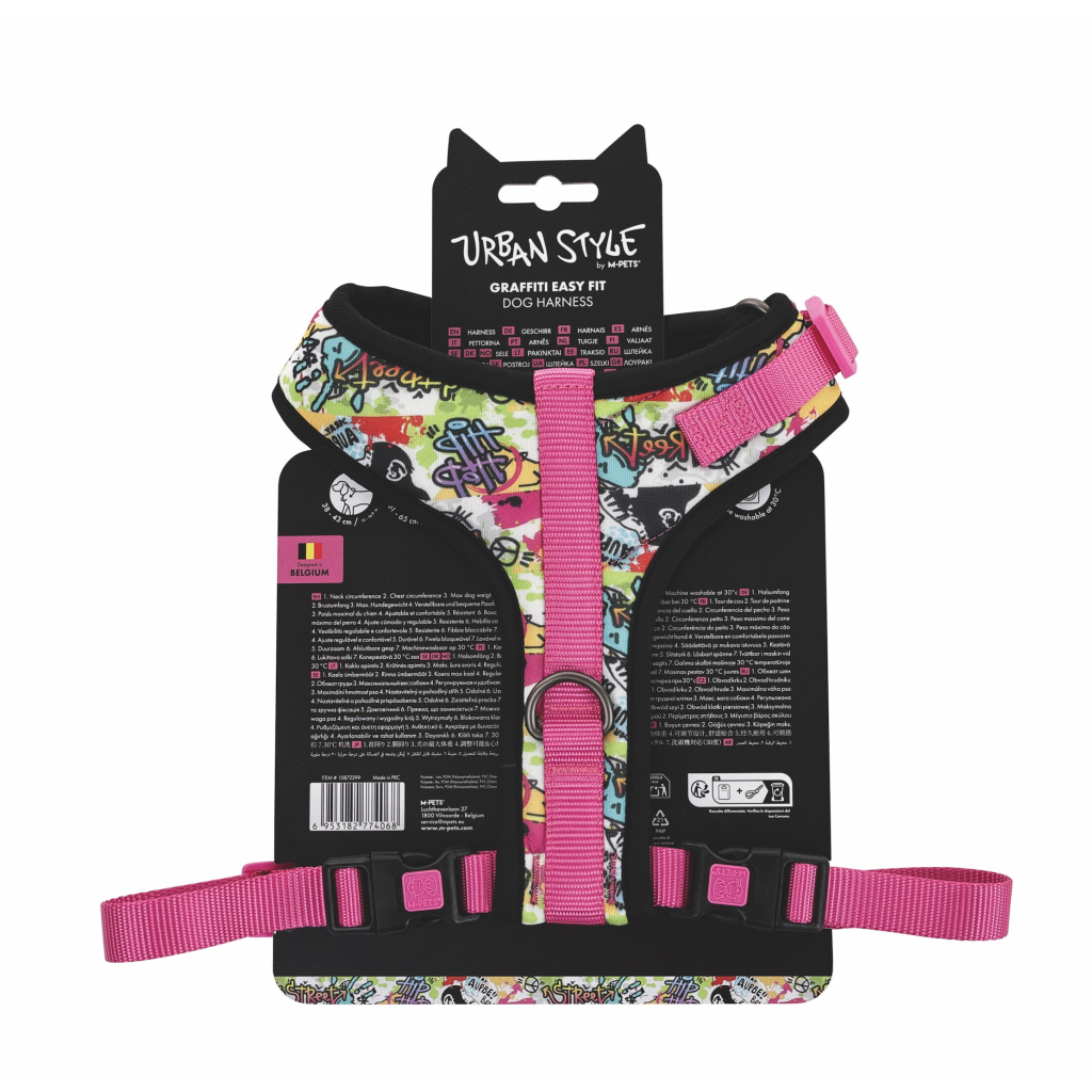 M-Pets Urban Style Graffiti Easy Fit Köpek Göğüs Tasması 38-65cm [M]
