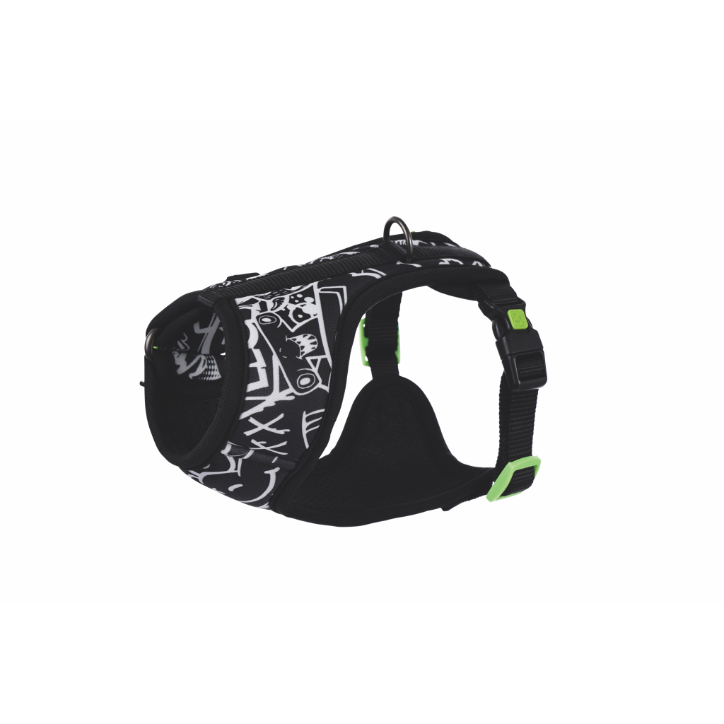 M-Pets Urban Style Easy Fit Köpek Göğüs Tasması 38-65cm (Siyah-Beyaz) [M]