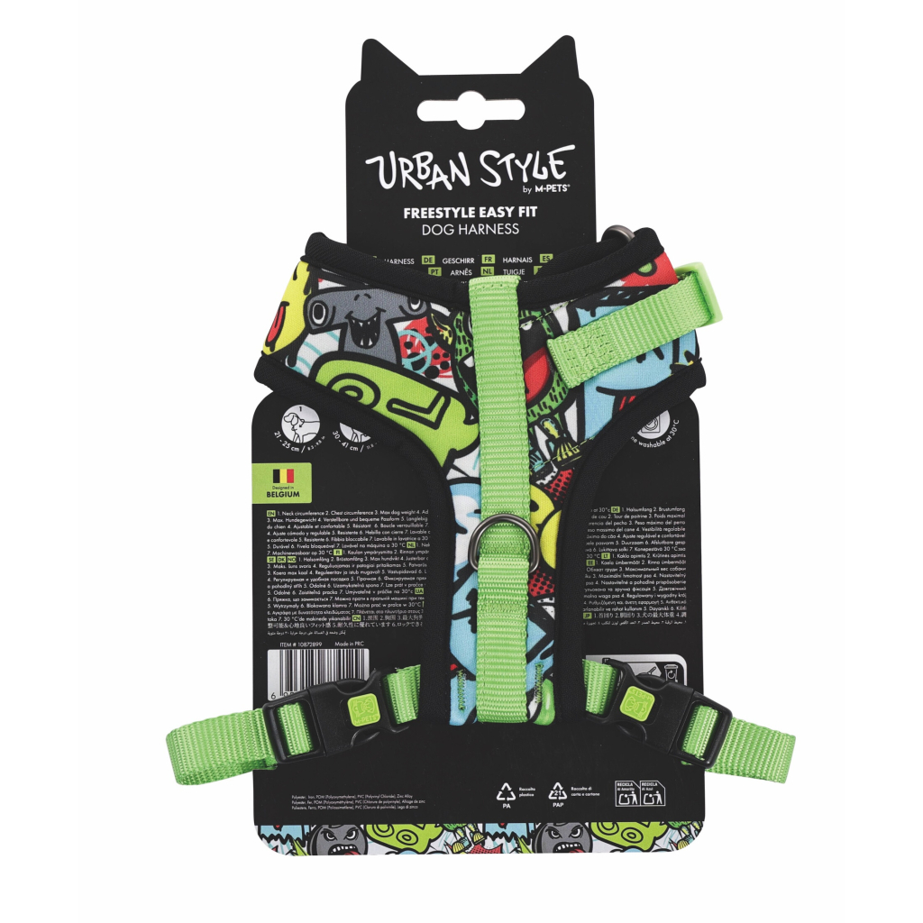 M-Pets Urban Style Multicolor Easy Fit Köpek Göğüs Tasması 21-41cm [XS]