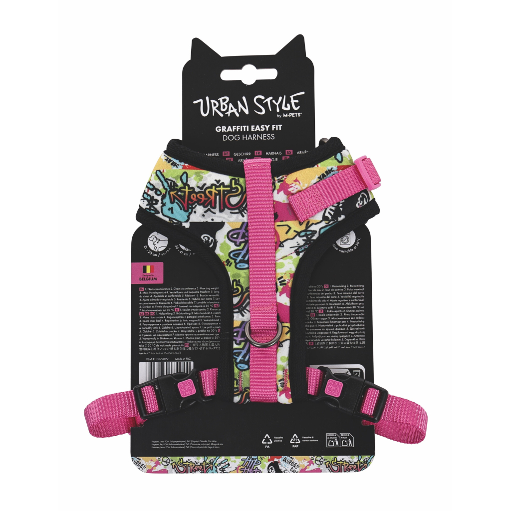 M-Pets Urban Style Graffiti Easy Fit Köpek Göğüs Tasması 21-41cm [XS]