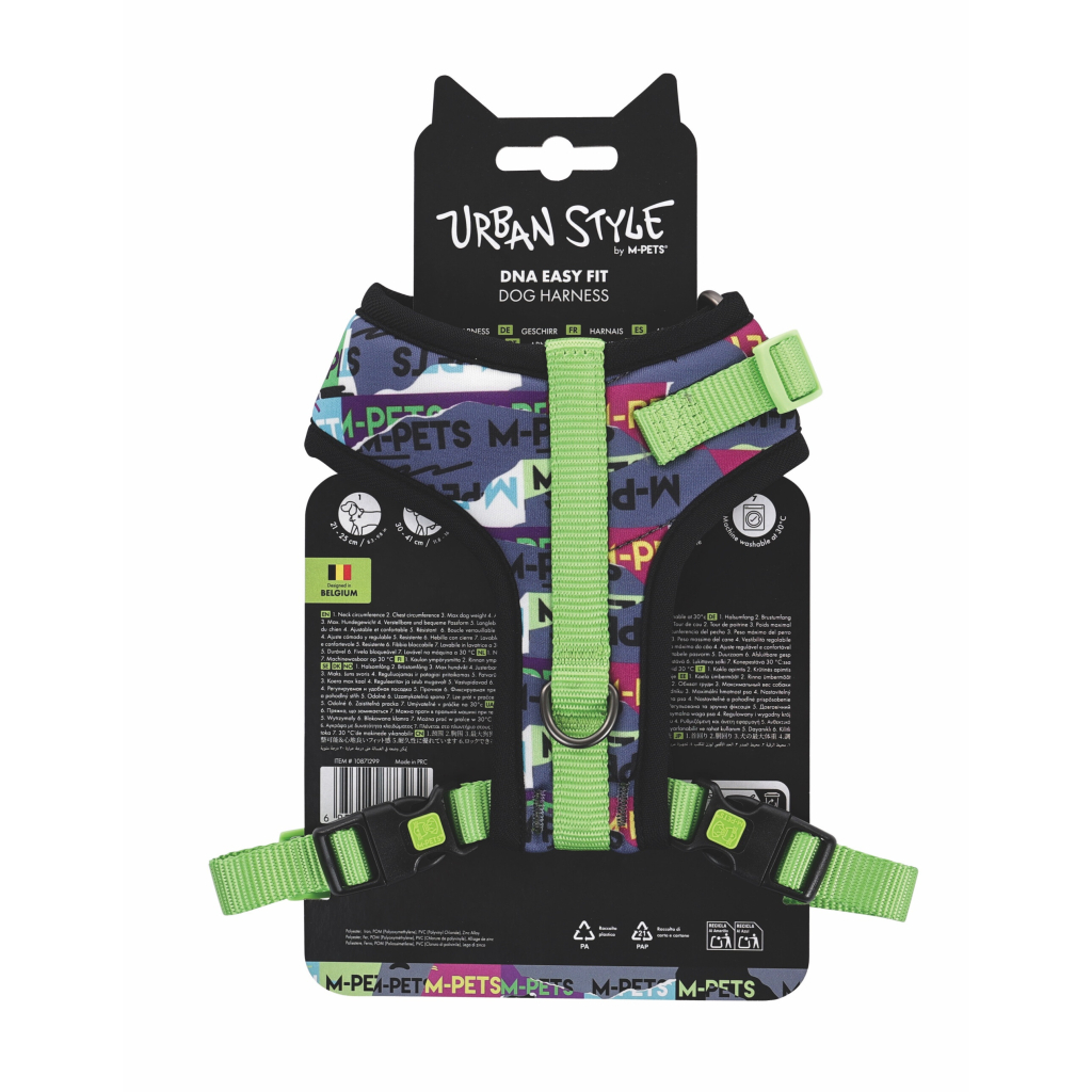 M-Pets Urban Style Dna Easy Fit Köpek Göğüs Tasması 21-41cm [XS]