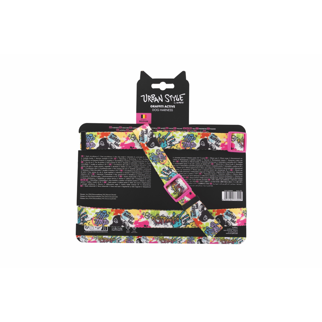 M-Pets Urban Style Graffiti Active Köpek Göğüs Tasması 49-83cm [L]