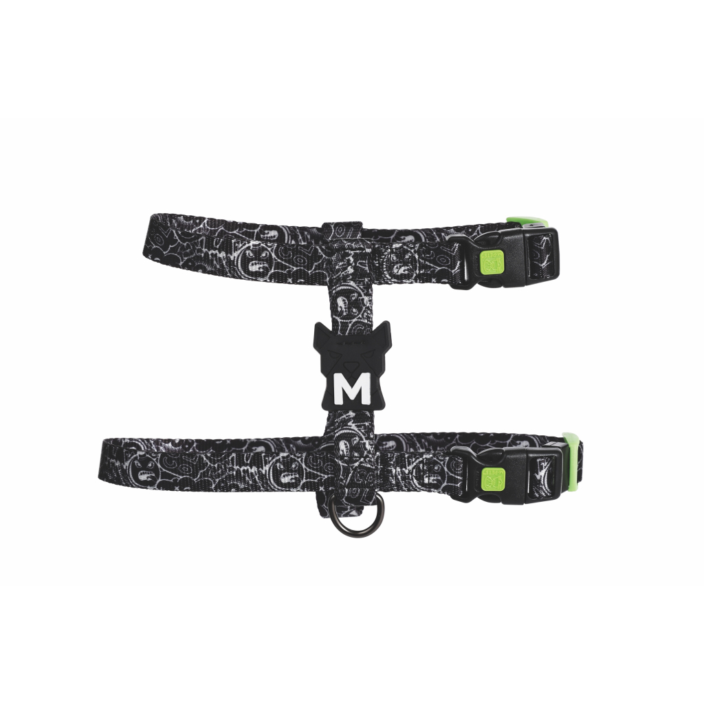 M-Pets Urban Style Active Köpek Göğüs Tasması 31-53cm (Siyah-Beyaz) [S]